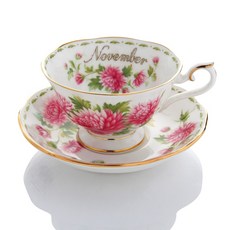 로얄알버트 CHRYSANTHEMUM TEA CUP + SAUCER(AVON) 11월, 1개, 1세트