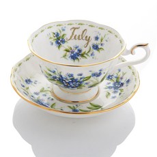 로얄알버트 FORGET-ME-NOT TEA CUP + SAUCER(AVON) 7월, 혼합색상, 1개, 1세트