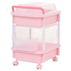Living Smile 袖珍尿布收納推車 方型 2層, 粉色