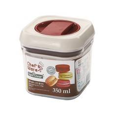 Chef's Ware 旋轉氣密正方形密封保鮮盒, 1個, 350ml