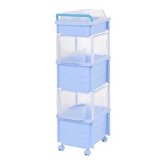 生活微笑 口袋型微笑多功能長方形3層尿布收納架, 藍色
