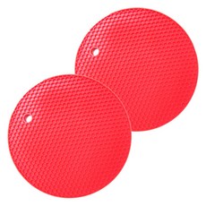 블럭마트 실리콘 냄비받침, 레드, 2개