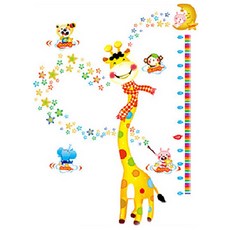 필립로지스틱 별나라 기린 키재기 포인트 스티커, 혼합 색상