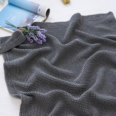 Apoaroom素色莫代爾華夫格床墊, 炭灰色