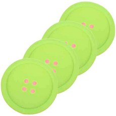 블럭마트 실리콘 단추컵받침, 그린, 4입