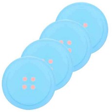 블럭마트 실리콘 단추컵받침, 블루, 4입