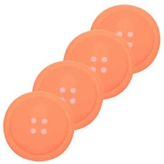 블럭마트 실리콘 단추컵받침, 오렌지, 4입