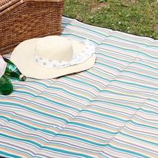 happytool 時尚線條防水野餐墊, 綠色