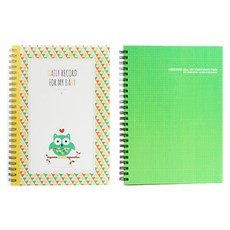 Jmilk 貓頭鷹哺乳日記本+育兒日記本 綠色, 1組