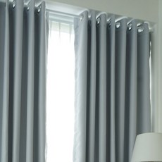 By deco 3層遮光穿孔窗簾組, 灰色的