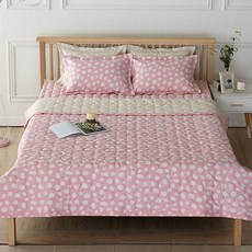 YEJINAHOME 鵝卵石印花絎縫被, 粉色的