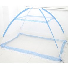 SUZICNL 按鍵式嬰兒蚊帳, 藍色, 1入