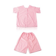 코스모 체크환자복 핑크 여성용, 1개