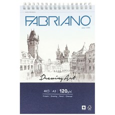 FABRIANO Boutique Drawing Art 素描本 AS03 頂部線圈 120g 白色, A3 (297mm x 420mm), 40張, A3, 1個