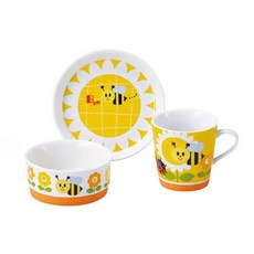 Sango 三鄉陶器 幼兒餐具禮盒組 防滑蜜蜂, 1個, 1個