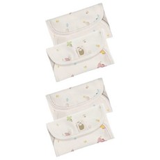 with organic 背帶口水巾 2入組, 蠟筆動物款, 1組