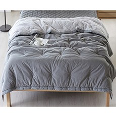 BODRE Melange簡約素色40支水洗棉薄被, 灰色