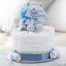 Baby Bakery 尿布蛋糕 藍色睡覺熊熊款, 藍色, 1組