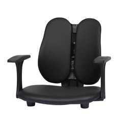 체어클럽 듀얼좌식의자 팔걸이형 인조가죽 G110, 블랙