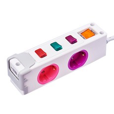 HyundaiEletric USB孔+3開關延長線, SIDEC-35, 混色