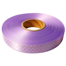 KUNBI 韓國 緞面圓點 SD13 緞帶15mm x 45m, 1 個, 淡紫色