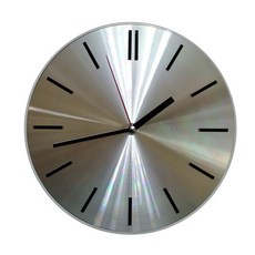 Legno 彩色金屬板壁鐘 黑色指針, 銀色