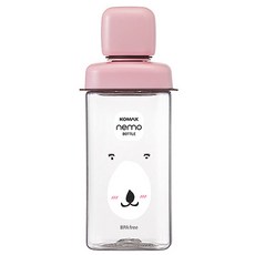 코멕스 네모 물병, 핑크 곰, 430ml