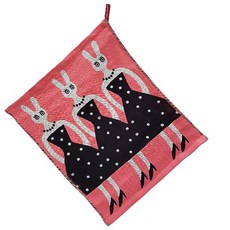 lapezzo 주방 고리 핸드타올 드레스 레빗, 핑크, 1개