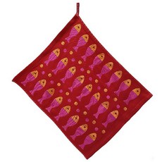 lapezzo廚房掛式擦手巾 魚, 2個, 紅色