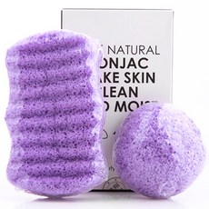 Daily Farm 魔芋身體/面部粉撲 2 種紫色, 海綿 2入, 1 個