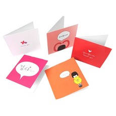 2Youngdesign 迷你感謝祝賀卡 5款2入組, 1套