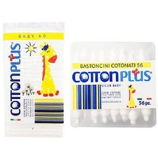 COTTONPLUS 清潔組 化妝棉 60入+棉花棒 56入, 1組