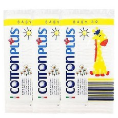 코튼플러스 베이비 코튼패드 C타입, 60매, 3개