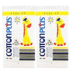 코튼플러스 베이비 코튼패드 B타입, 60매, 2개