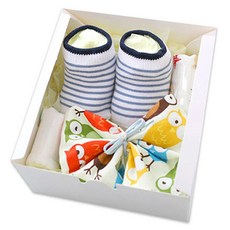 嬰兒麵包圍巾圍兜郊遊套裝藍色娃娃