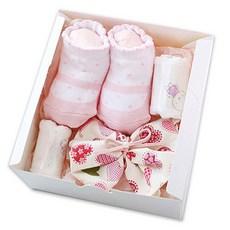 嬰兒麵包圍巾圍兜郊遊套裝粉色娃娃