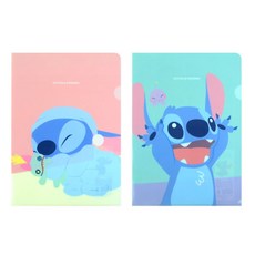 이가라인 디즈니 스티치 캐릭터 L홀더 화일 핑크/민트, 랜덤 발송, 8개
