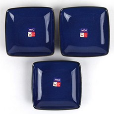 MEASO 正方形盤子 3入, 鈷藍色, 3個