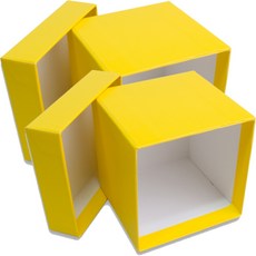 Box Monster Art 100*100*100 mm禮物包裝盒, 黃色, 2個