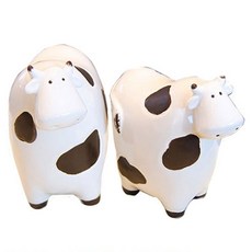 Countryitem 法式陶瓷乳牛 2件組 Small, 1套, 白色 + 黑色