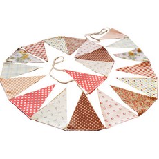 Countryitem Party 플래그 가랜드, 러블리 핑크 브라운, 1개