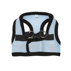 KIZBON 寵物網眼胸背帶 天空藍黑 Y311POP305, 1個