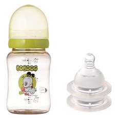 LITTLE BOBDOG PESU奶嘴奶瓶+奶嘴 自動階段(3~24個月), 綠色, 260ml, 1入