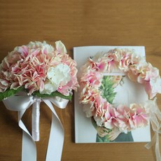 THE FLOWERMARKET Sabrina 繡球花花束花冠套組, 1套