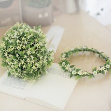 THE FLOWERMARKET 白色野花花束花圈套組, 1套