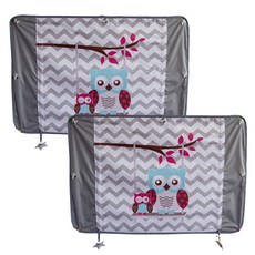 nawanis 印花車用窗簾2件組, 貓頭鷹款, 2個