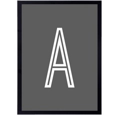 daily Bom Initial Line Initial A 畫框, 黑色