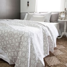 夏季印花人造絲棉被, 銀色