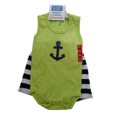 HUDSON BABY 민소매 바디슈트+바지 9~12개월