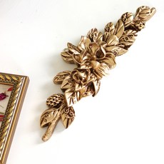 高腳牡丹小壁飾, 金色, 1 個